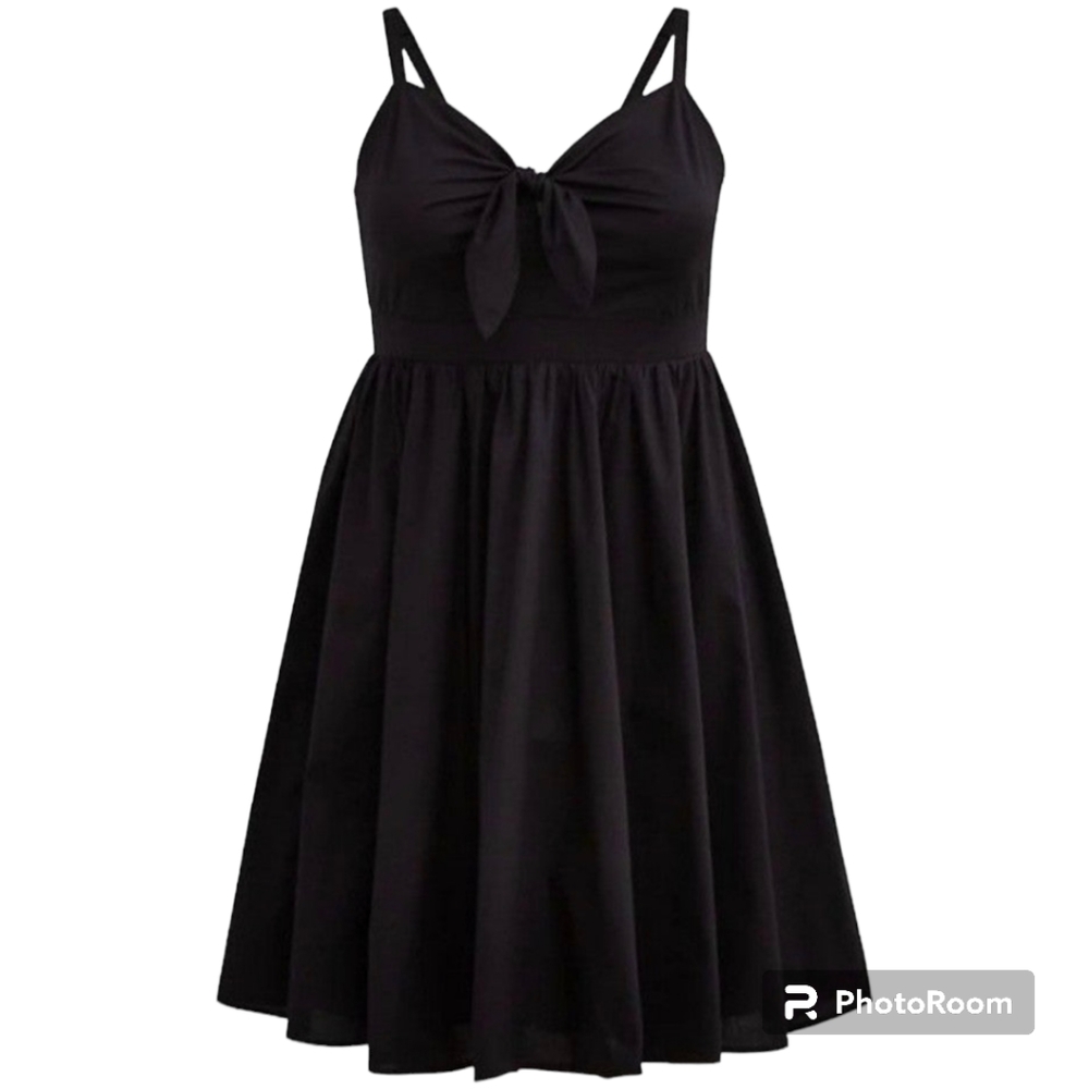 Torrid Black Challis Tie Front Dress Size 3X NWT